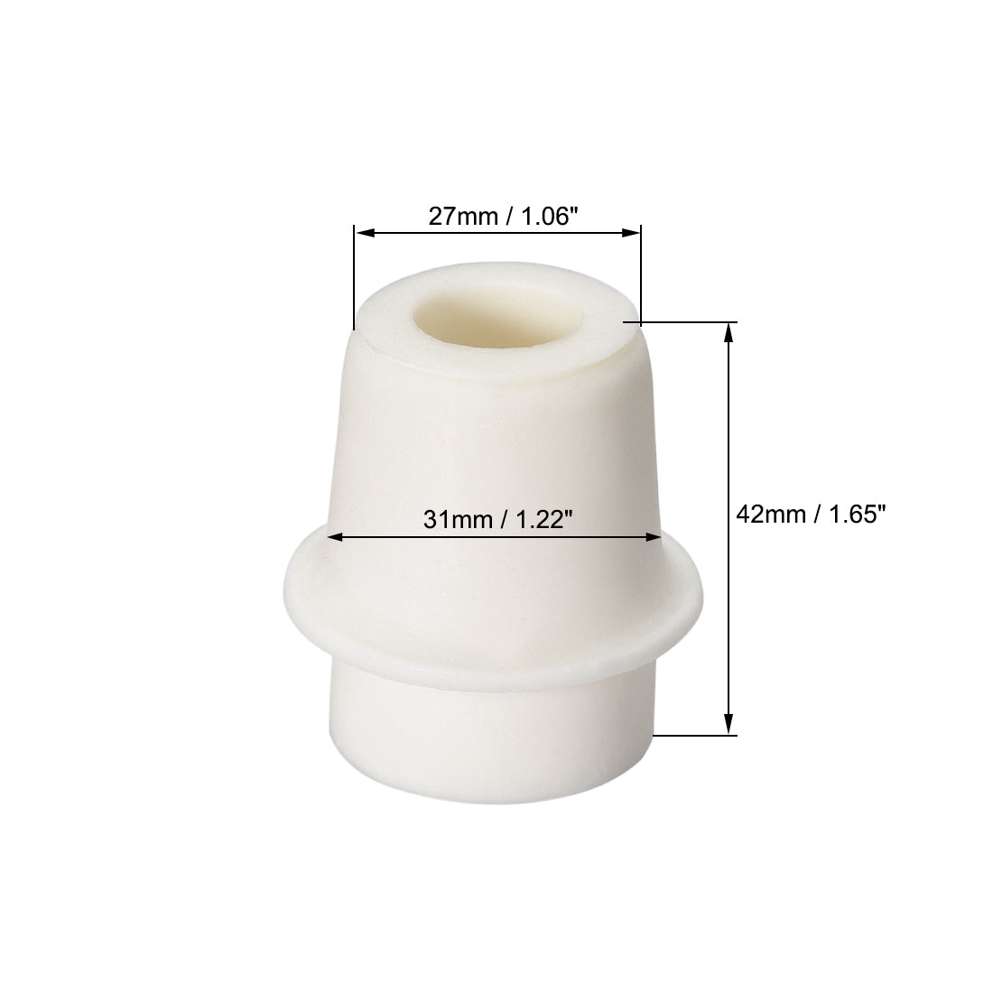 uxcell Uxcell 27-31mm Beige Drilled Silicone Stopper Plugs for Flask Test Tube Stopper