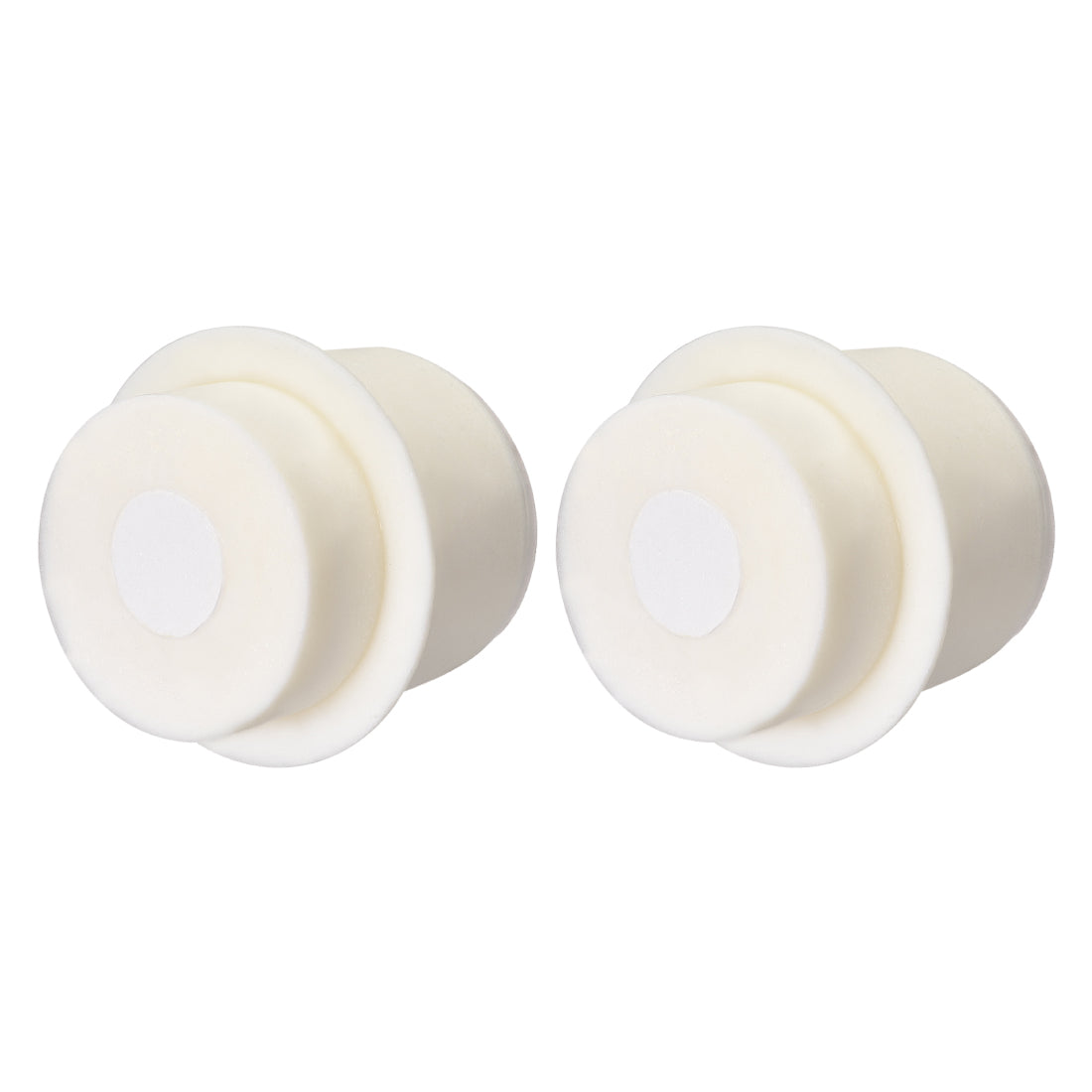 Uxcell Uxcell 37-41mm Beige Drilled Silicone Stopper Plugs for Flask Test Tube Stopper 2pcs