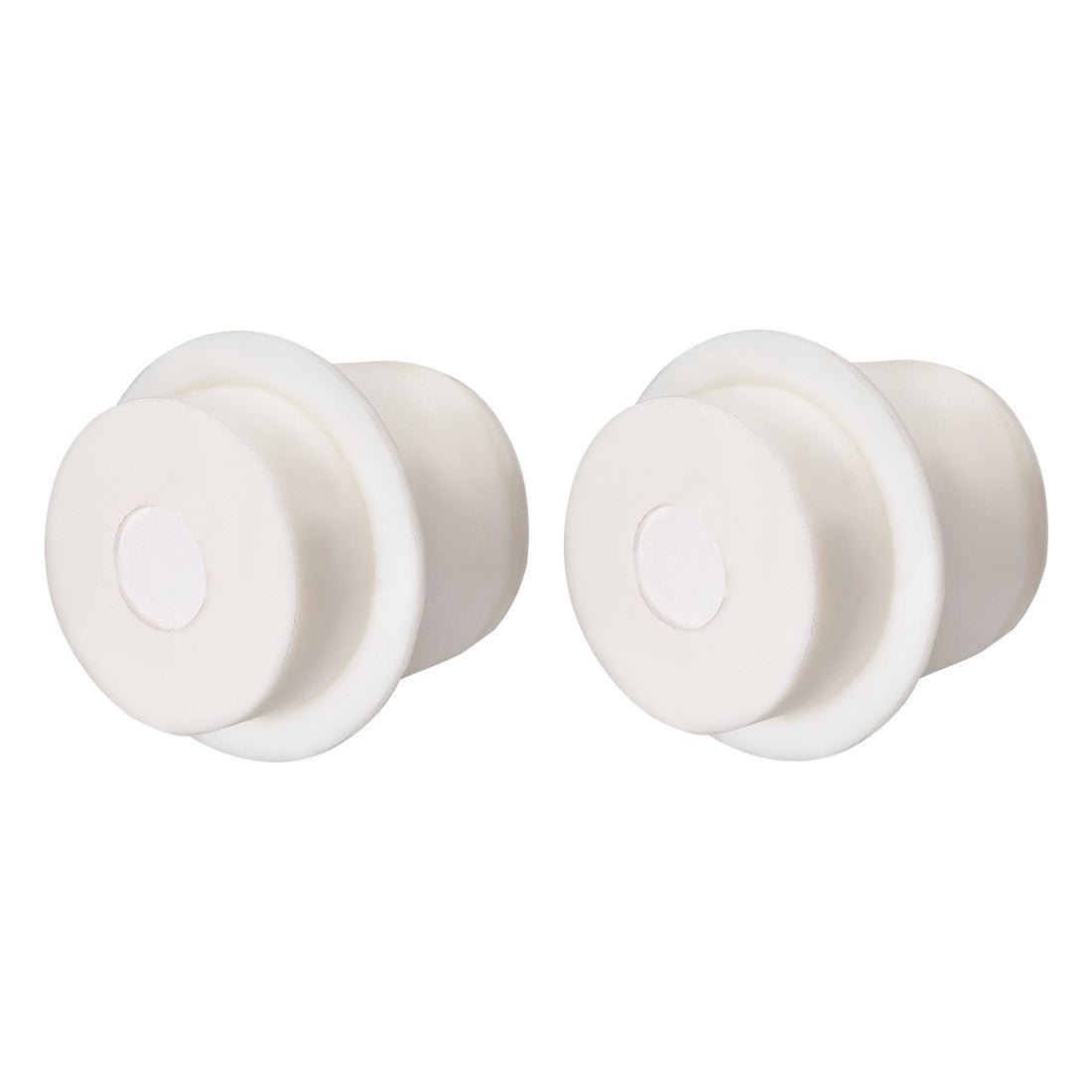 Uxcell Uxcell 37-41mm Beige Drilled Silicone Stopper Plugs for Flask Test Tube Stopper 2pcs