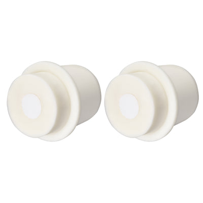 Harfington Uxcell 37-41mm Beige Drilled Silicone Stopper Plugs for Flask Test Tube Stopper 2pcs