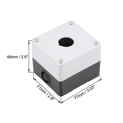 Harfington Uxcell Push Button Switch Control Station Box 22mm 1 Button Holes White and Black