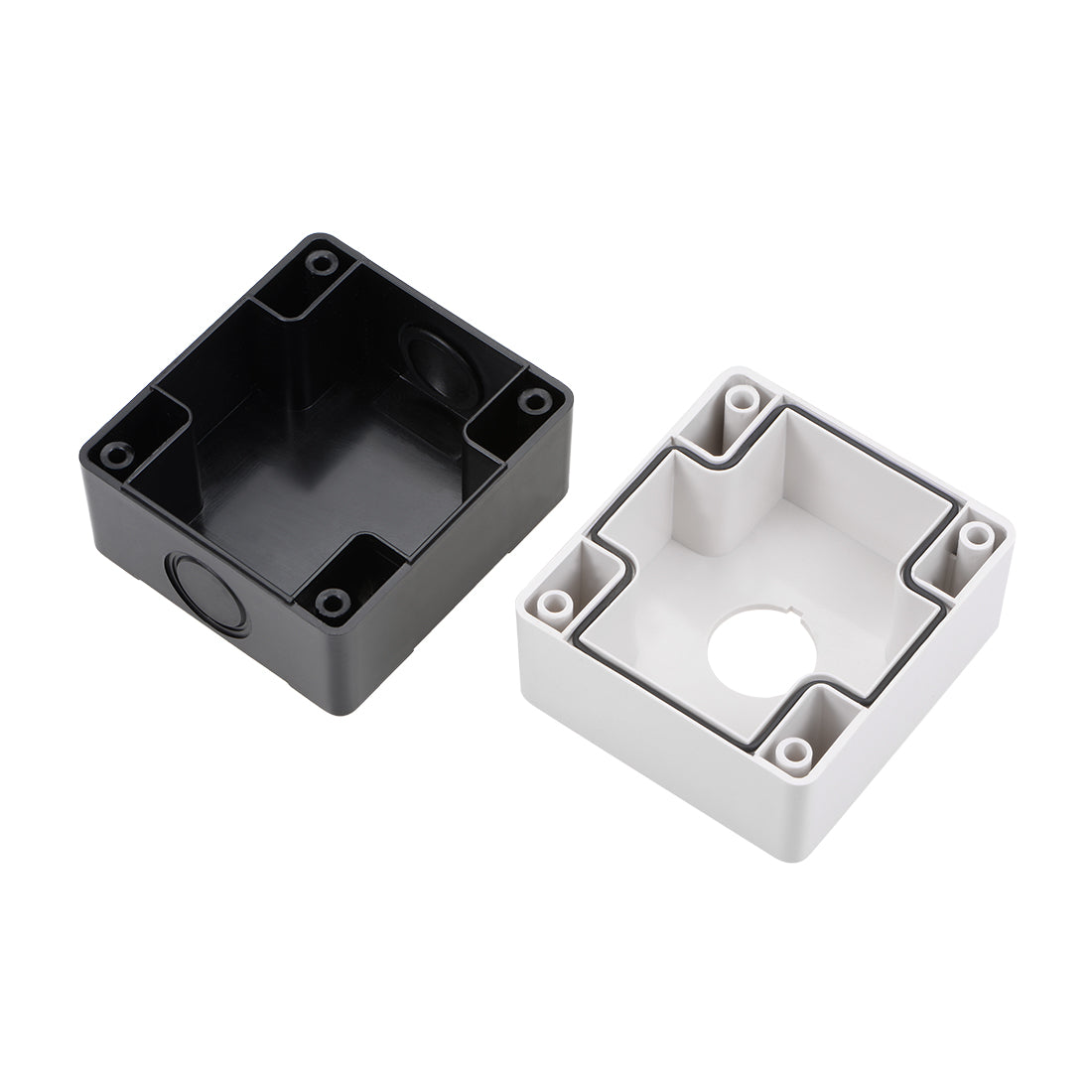 uxcell Uxcell Push Button Switch Control Station Box 22mm 1 Button Holes White and Black