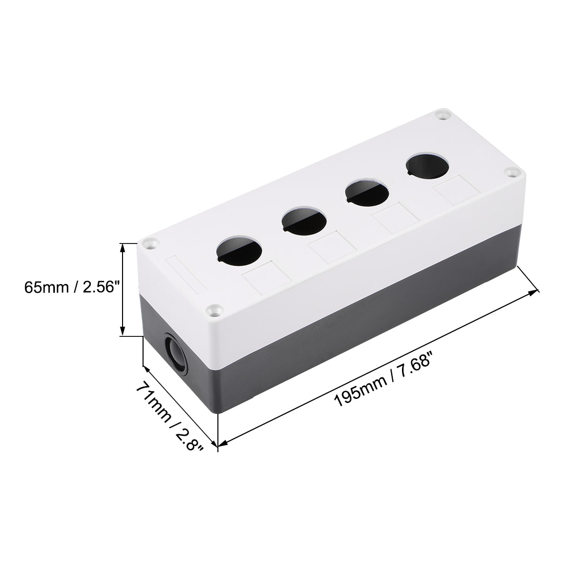 uxcell Uxcell Push Button Switch Control Station Box 22mm 4 Button Aperture White and Black