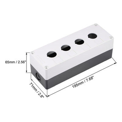 Harfington Uxcell Push Button Switch Control Station Box 22mm 4 Button Aperture White and Black