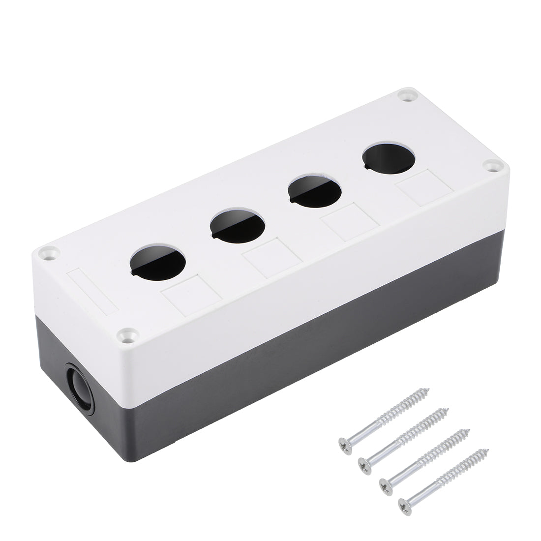 uxcell Uxcell Push Button Switch Control Station Box 22mm 4 Button Aperture White and Black
