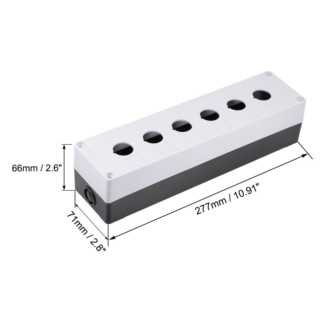 uxcell Uxcell Push Button Switch Control Station Box 22mm 6 Holes White and Black