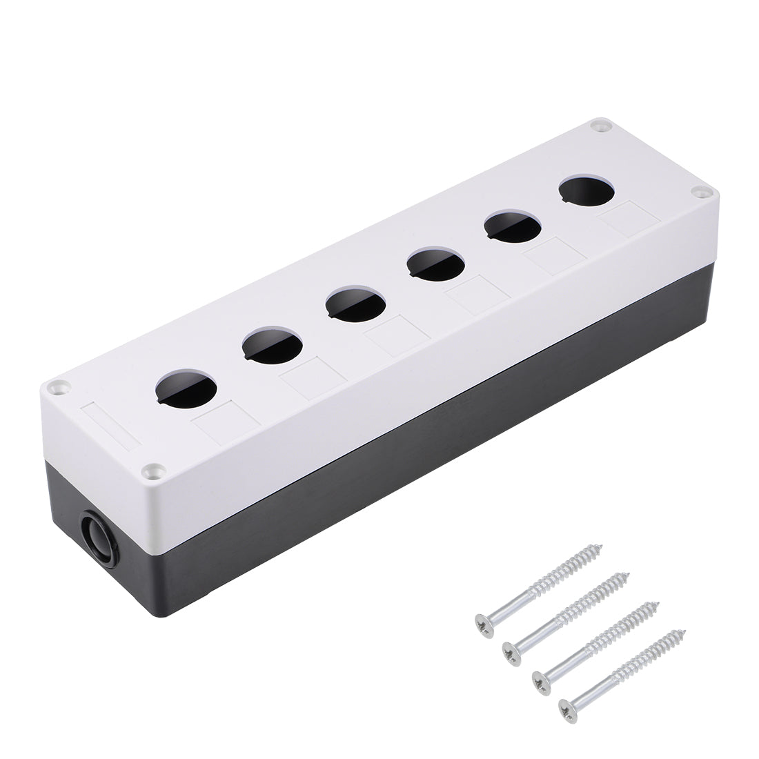 uxcell Uxcell Push Button Switch Control Station Box 22mm 6 Holes White and Black
