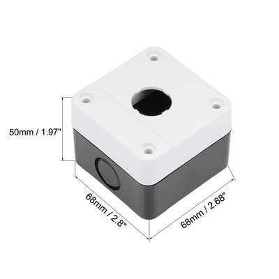 Harfington Uxcell Push Button Switch Control Station Box 22mm 1 Button Hole White and Black