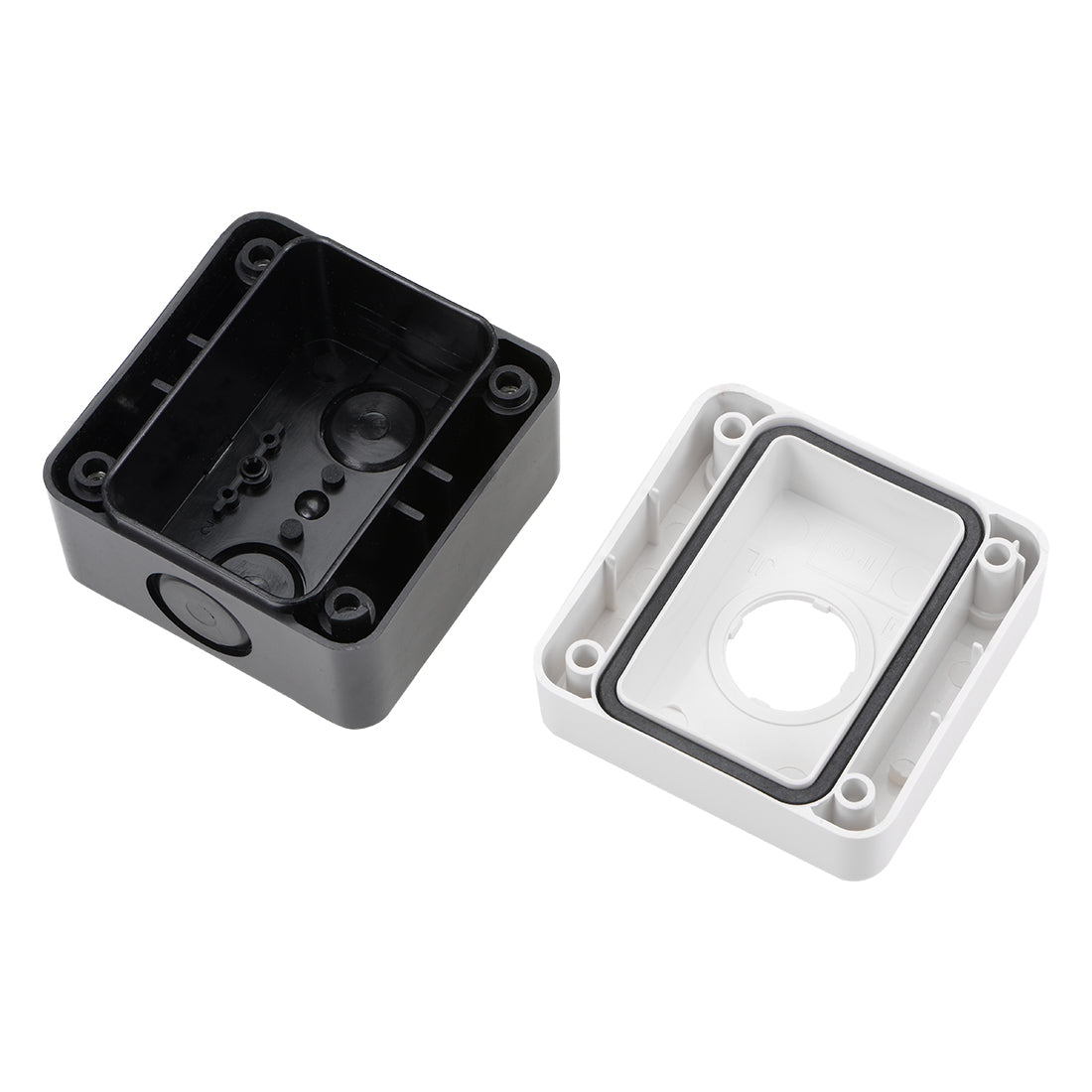 uxcell Uxcell Push Button Switch Control Station Box 22mm 1 Button Hole White and Black