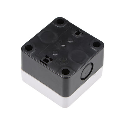 Harfington Uxcell Push Button Switch Control Station Box 22mm 1 Button Hole White and Black