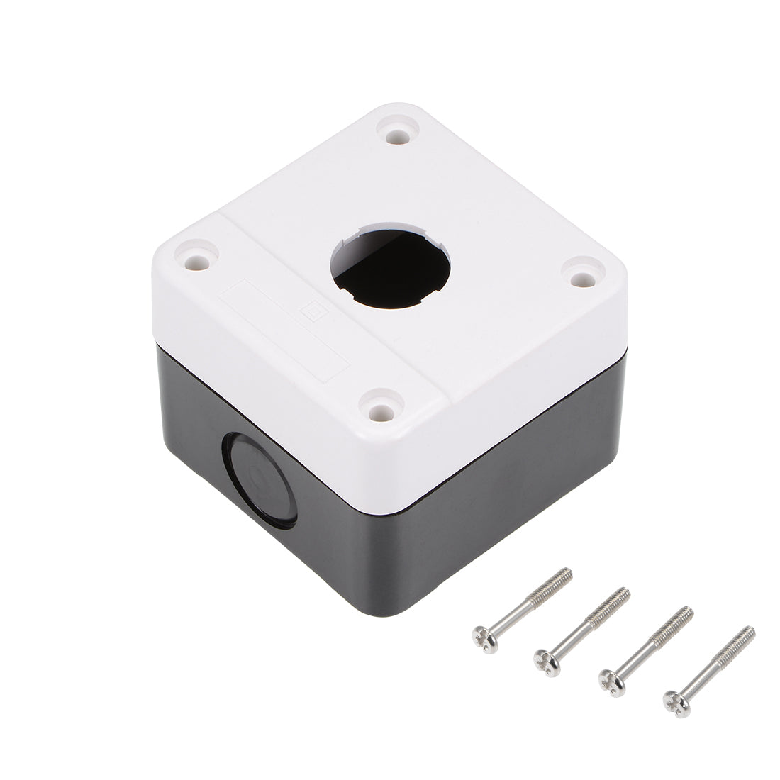 uxcell Uxcell Push Button Switch Control Station Box 22mm 1 Button Hole White and Black