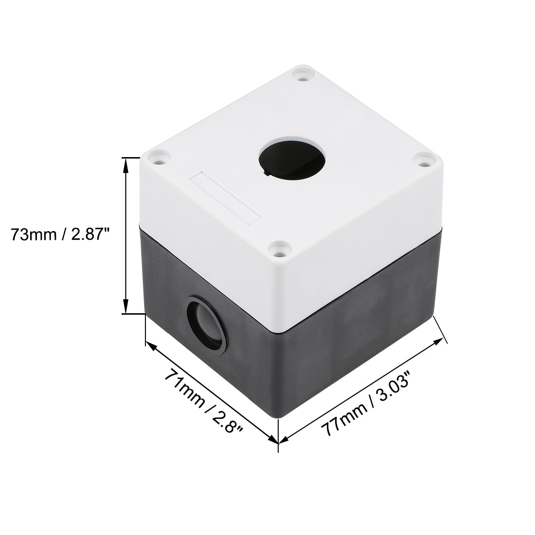 uxcell Uxcell Push Button Switch Control Station Box 22mm 1 Hole Aperture White and Black