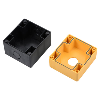 Harfington Uxcell Push Button Switch Control Station Box 22mm 1 Button Aperture Yellow and Black