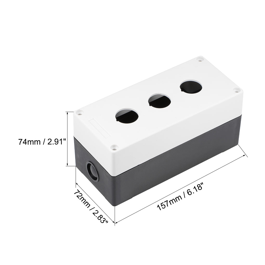 uxcell Uxcell Push Button Switch Control Station Box 22mm 3 Holes Aperture White and Black