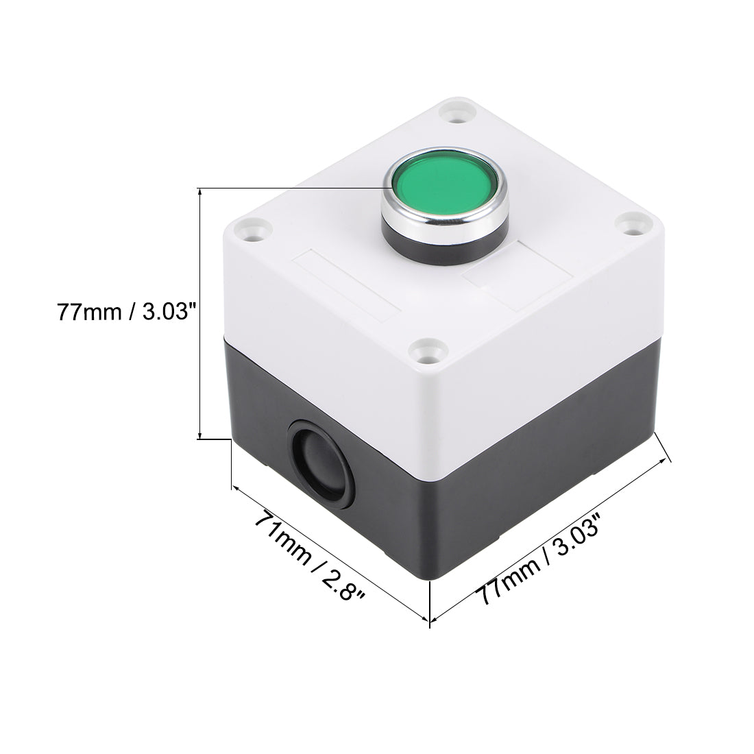 uxcell Uxcell Push Button Switch Station Box Momentary 1NO 1NC Green 415V 10A 1pcs