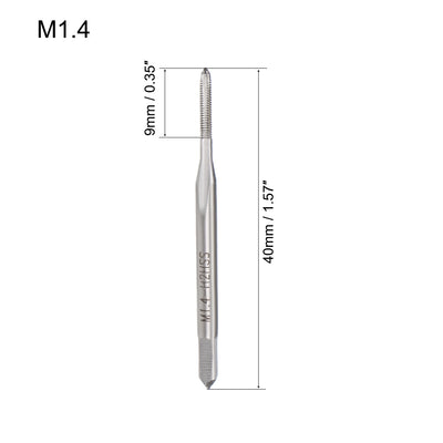 Harfington Uxcell Metric Machine Tap M3.5 Thread 0.35 Pitch 3 Straight Flutes H2 High Speed Steel 10pcs