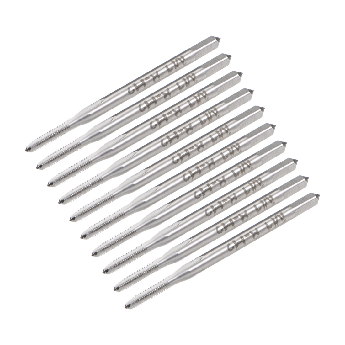 Uxcell Uxcell Metric Machine Tap M3.5 Thread 0.35 Pitch 3 Straight Flutes H2 High Speed Steel 10pcs