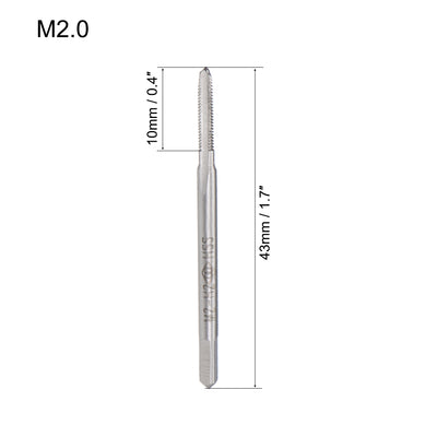 Harfington Uxcell Metric Machine Tap M3.5 Thread 0.35 Pitch 3 Straight Flutes H2 High Speed Steel 10pcs