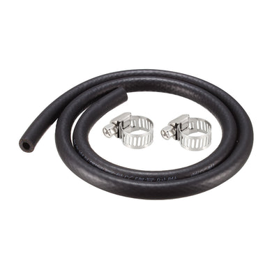 Harfington Uxcell Fuel Line Fuel Hose Rubber  6mm I.D.  0.9M/2.95FT  Diesel Petrol Hose Engine Pipe Tubing with 2 Clamps