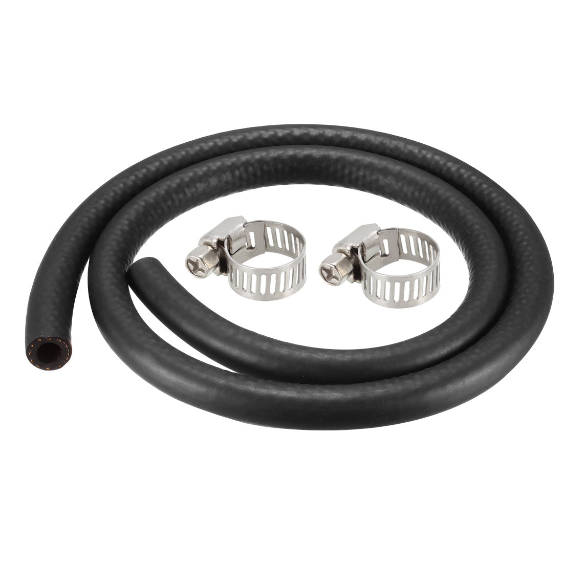 uxcell Uxcell Fuel Line Fuel Hose Rubber  8mm I.D.  0.9M/2.95FT  Diesel Petrol Hose Engine Pipe Tubing with 2 Clamps