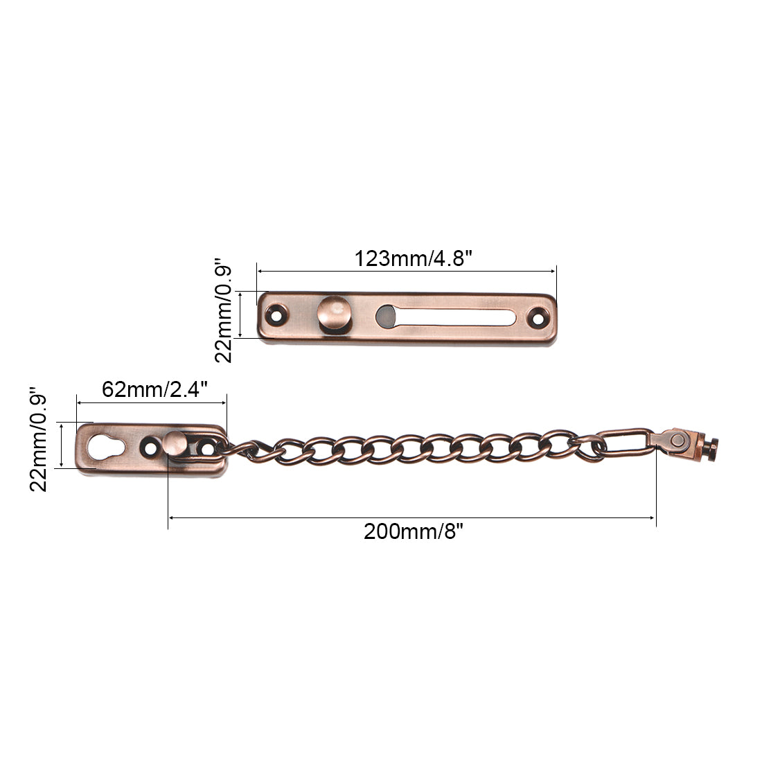 uxcell Uxcell Chain Door Guard Lock Security Safety Latch Lock with Spring Anti-Theft Press Lock Copper