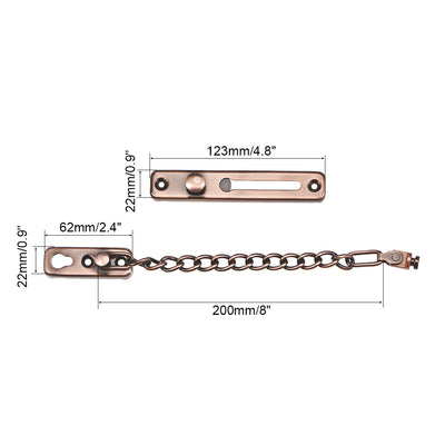 Harfington Uxcell Chain Door Guard Lock Security Safety Latch Lock with Spring Anti-Theft Press Lock Copper