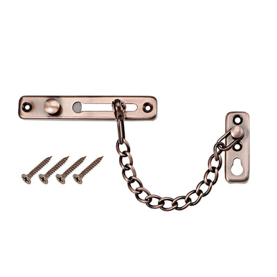 Harfington Uxcell Chain Door Guard Lock Security Safety Latch Lock with Spring Anti-Theft Press Lock Copper