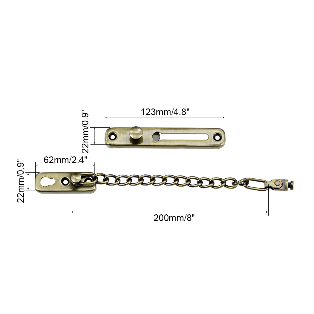 uxcell Uxcell Chain Door Guard Lock Security Safety Latch Lock with Spring Anti-Theft Press Lock Bronze