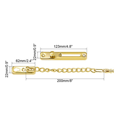 Harfington Uxcell Chain Door Guard Lock Security Safety Latch Lock with Spring Anti-Theft Press Lock Gold