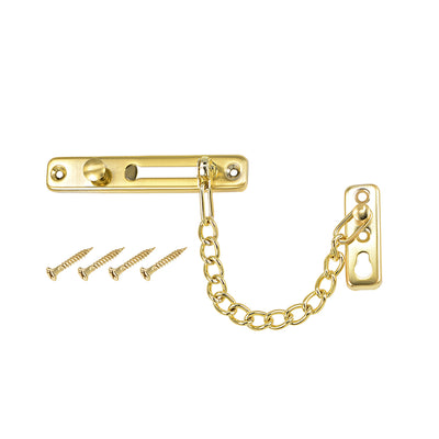 Harfington Uxcell Chain Door Guard Lock Security Safety Latch Lock with Spring Anti-Theft Press Lock Gold