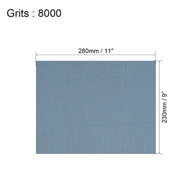 Harfington Uxcell 2pcs 8000 Grits Wet Dry Waterproof Sandpaper 9" x 11" Abrasive Paper Sheets