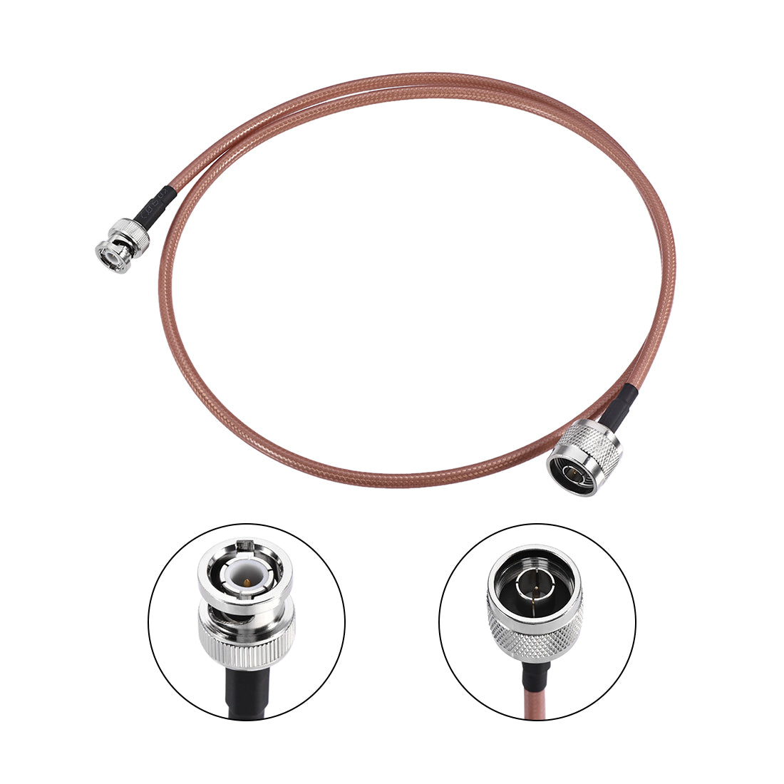 uxcell Uxcell Low Loss RF Coaxial Cable Connection Coax Wire RG-142 N Male to BNC Male