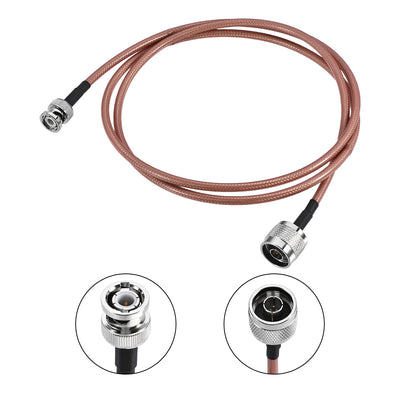 Harfington Uxcell Low Loss RF Coaxial Cable Connection Coax Wire RG-142 N Male to BNC Male
