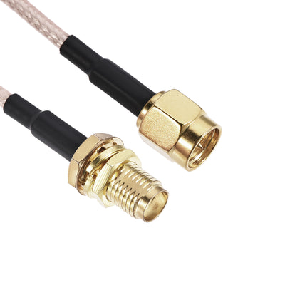Harfington Uxcell Low Loss RF Coaxial Cable RG-178 SMA Male to SMA Female 19.7inch
