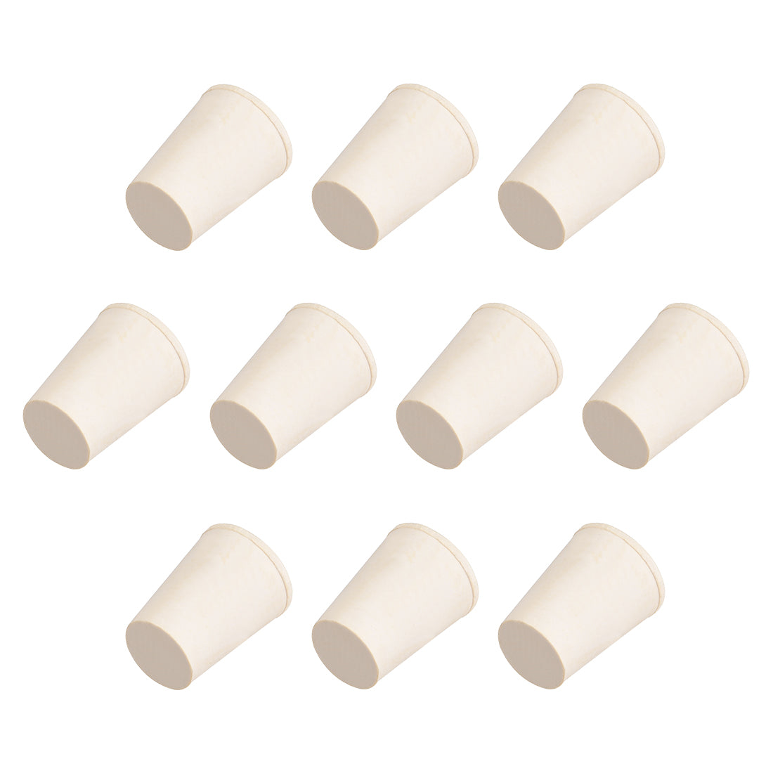 uxcell Uxcell White Tapered Shaped Solid Rubber Stopper for Lab Tube Stopper Size 10pcs