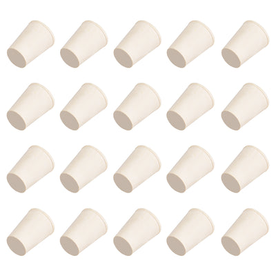 Harfington Uxcell White Tapered Shaped Solid Rubber Stopper for Lab Tube Stopper Size 000 20Pcs