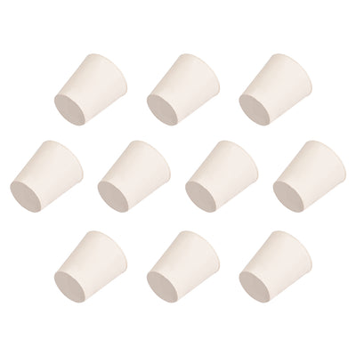 Harfington Uxcell White Tapered Shaped Solid Rubber Stopper for Lab Tube Stopper Size 10pcs