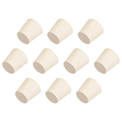 Harfington Uxcell White Tapered Shaped Solid Rubber Stopper for Lab Tube Stopper Size 10pcs