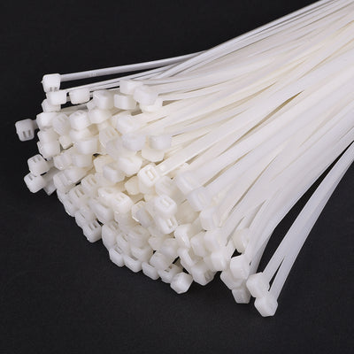 Harfington Uxcell Cable Zip Ties 500mmx4mm Self-Locking Nylon Tie Wraps White 150pcs