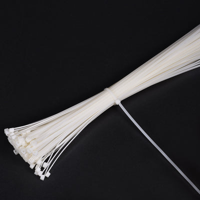 Harfington Uxcell Cable Zip Ties 500mmx4mm Self-Locking Nylon Tie Wraps White 150pcs