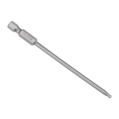 Harfington Uxcell H2.5 (2.5mm) Ball End Screwdriver Bits, S2 Alloy Steel Magnetic 3.9 Inch Long Drill Bit with 1/4 Inch Hex Shank