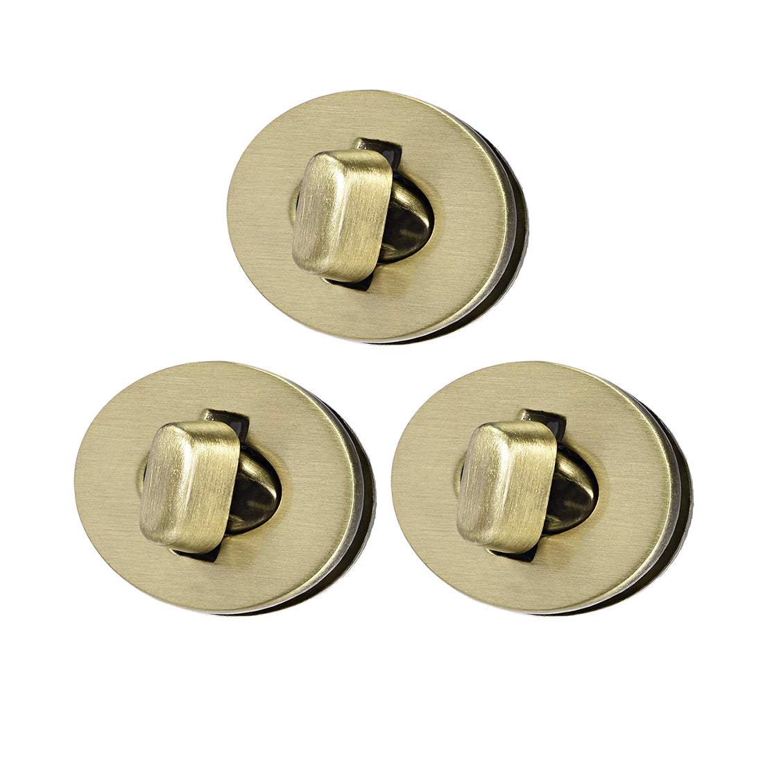 uxcell Uxcell 3 Sets Oval Purses Twist Lock 30mm x 24mm Clutches Closures for DIY Bag Making - Brussed Brass