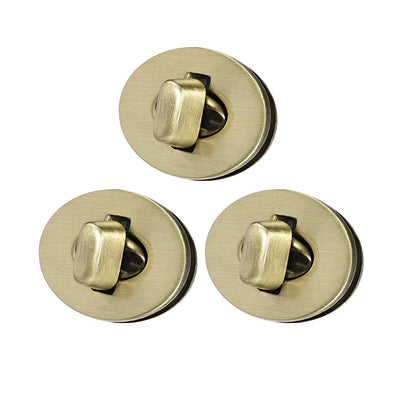 Harfington Uxcell 3 Sets Oval Purses Twist Lock 30mm x 24mm Clutches Closures for DIY Bag Making - Brussed Brass