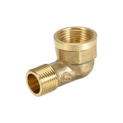 uxcell Uxcell Brass Pipe Fitting 90 Degree Forged Street Elbow G1/2 Male x G3/4 Female