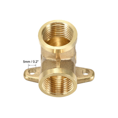 Harfington Uxcell Brass Pipe Fitting 90 Degree Drop Ear Elbow G1/2 Female x G1/2 Female Crimp Fitting