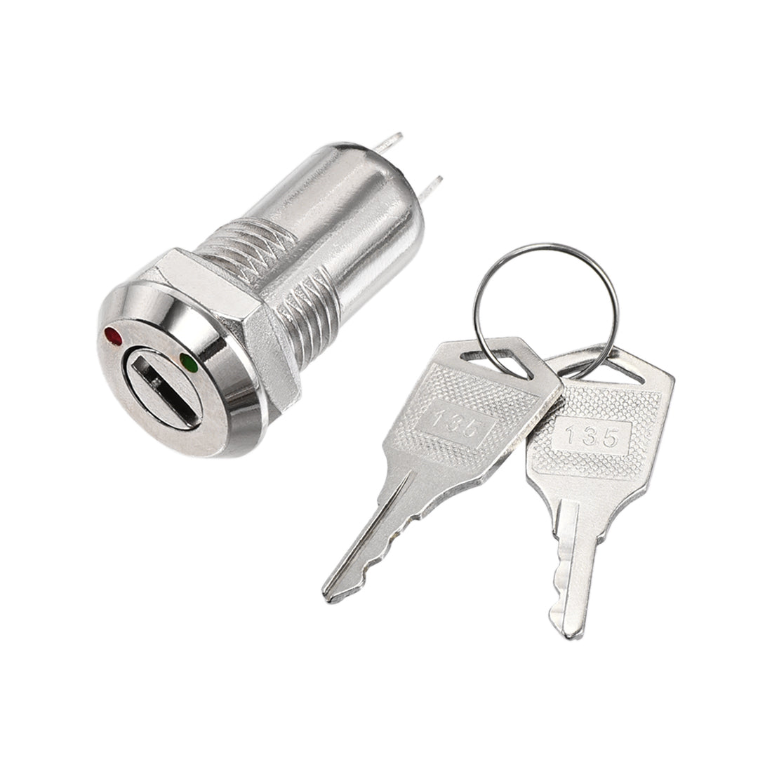 Uxcell 12mm 2 Positions Key Locking Push Button Switch With Keys NO-OFF ...