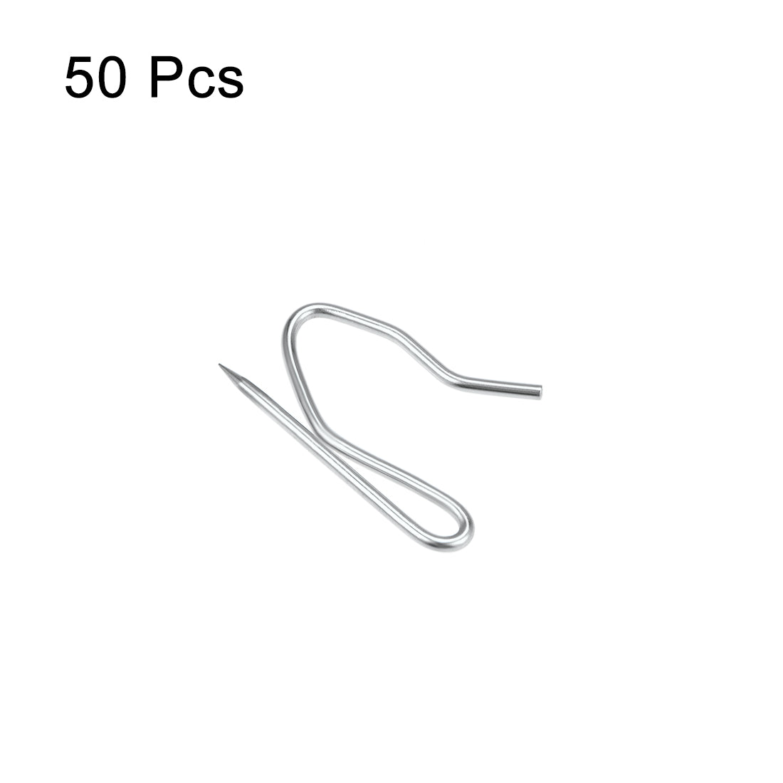 uxcell Uxcell Curtain Hooks Carbon Steel Pin-On Drapery Hooks for Window Door Curtains Silver Tone 50 Pcs