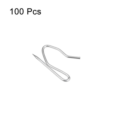 Harfington Uxcell Curtain Hooks Stainless Steel Pin-On Drapery Hooks for Window Door Curtains Silver Tone 100 Pcs