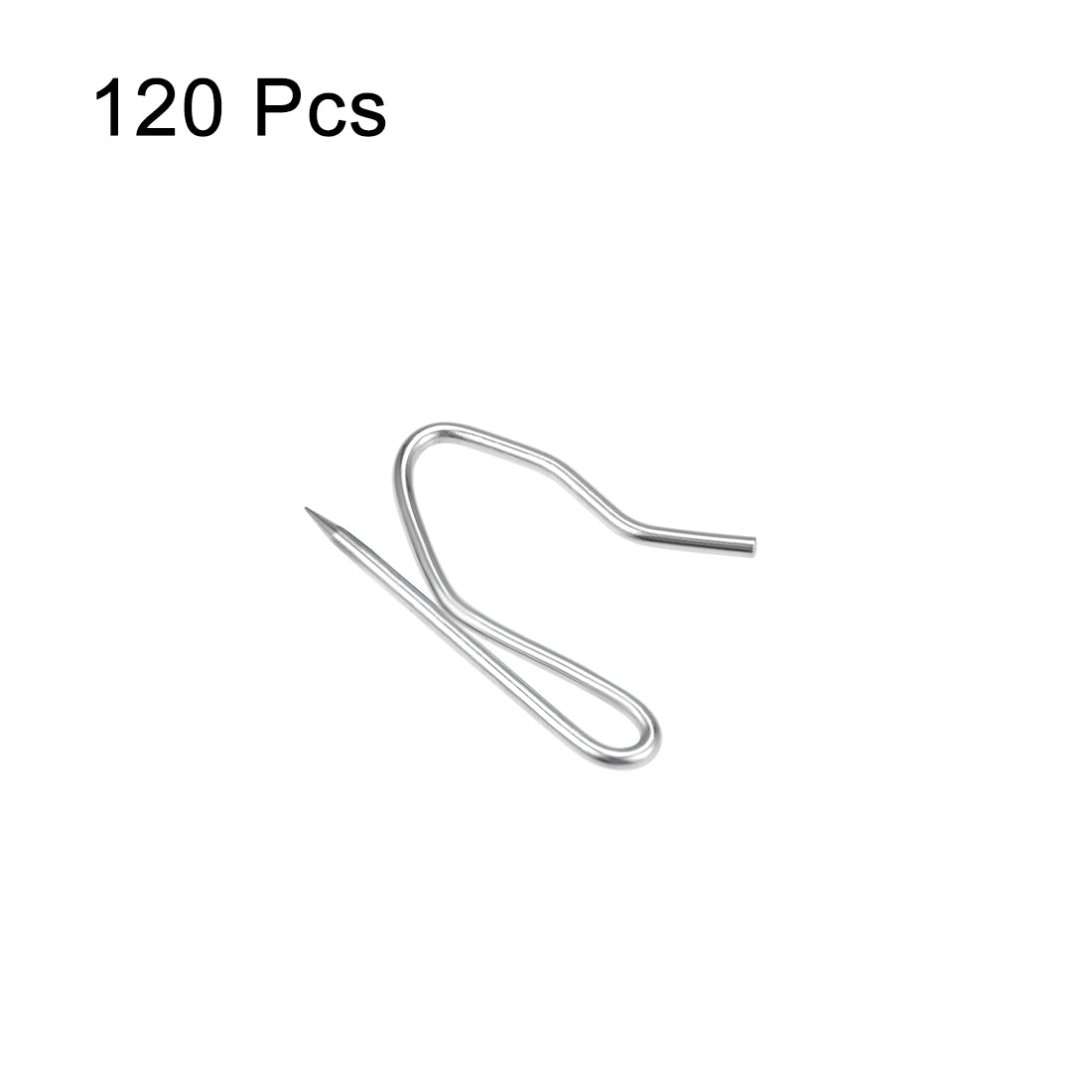 uxcell Uxcell Curtain Hooks Stainless Steel Pin-On Drapery Hooks for Window Door Curtains Silver Tone 120 Pcs