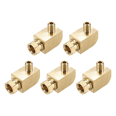 uxcell Uxcell Brass Pipe Fitting 90 Degree Barstock Street Elbow M6x0.75 Male x 6mm OD Pipe 5pcs